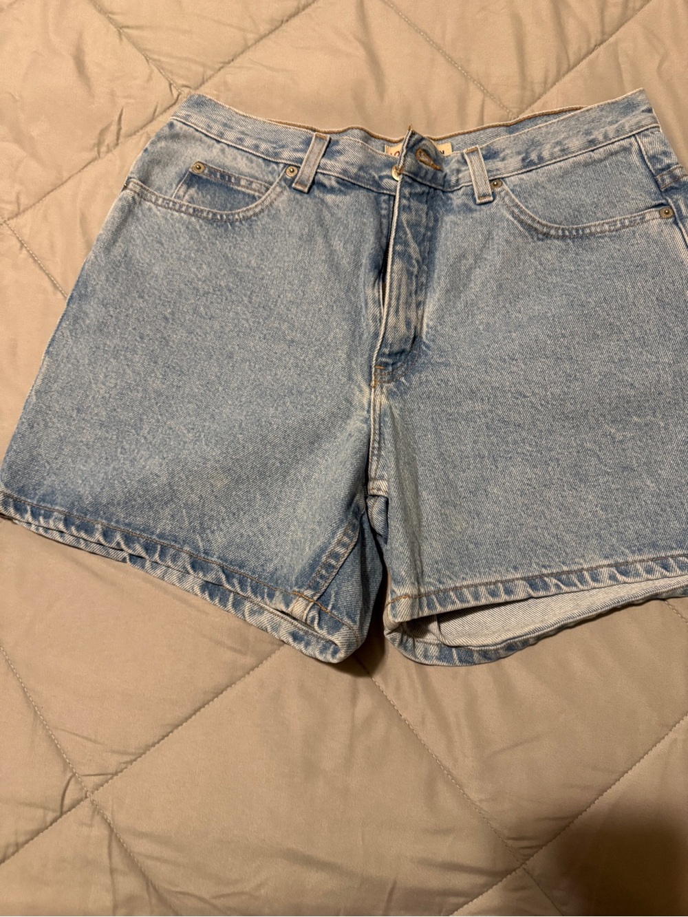 LONDONJEAN Light Blue High-Rise Denim Shorts